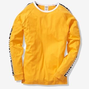 PINK Victoria's Secret Yellow Long Sleeve Tee
